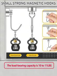 1/4/6/10/20pcs Rotating Magnetic Hooks, Magnetic Hooks Suitable For Refrigerator, Heavy-Duty Magnetic Hooks With Hanging Hook For Kitchen, Office, Classroom, Garage, Cruise Ship - Multicolor - View 2