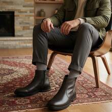 Botin de hombre en piel de ternera - Café - Ver 2