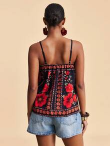 Travachic 印花吊带背心，休闲夏季度假 - 彩色 - 查看 2