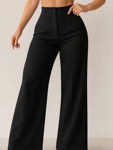 Pantalón de Tiro Alto con Corte Amplio y Estilo Elegante | Diseño Moderno, Comodidad Premium y Silueta Favorecedora - Negro - Ver 1