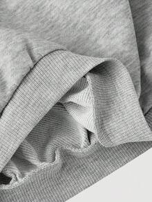 SHEIN MOD 大码女式斜肩长袖休闲套头连帽衫