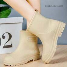 SHEIN 1 双新款雨鞋/鞋套，雨靴防滑耐磨橡胶鞋，短筒男士成人女士防水鞋，时尚厨房靴夏季降温，沙滩，旅行