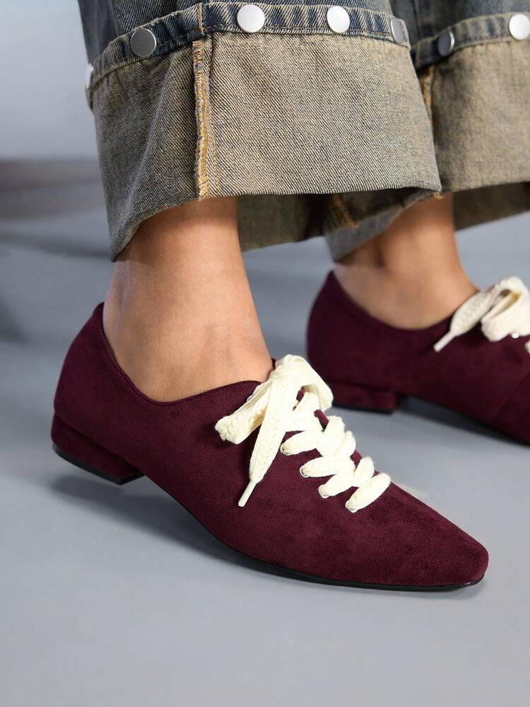 CUCCOO GRLICON Women's Pointed Toe Vintage Fashion Chunky Heel Casual Shoes For Christmas