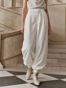Savoree 女士时尚灯笼裤，秋季款 - 白色 - 查看 3