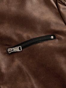 HIMLAND Herrjacka med dragkedja, casual, mode, gata, daglig pendling, mångsidig, ståkrage, höst - Brun - Visa 5