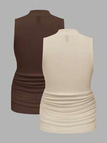 Modmama Atasan Hamil Kasual Warna Polos dengan Detail Kerut, Atasan Menyusui, Atasan Hamil, Kemeja Hamil, Pakaian Hamil untuk Wanita Berlekuk Tubuh - MultiWarna - View 2