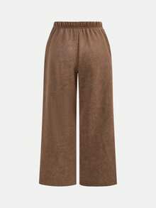 Girlism Teen Girl Letter Print Hooded Sweatshirt And Sweatpants Casual Suit, Brown - Brown - View 8