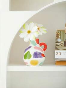 Joivida Creative And Adorable Ceramic Vase | A Luxurious And Sophisticated Decorative Piece For The Living Room | A Miniature Vase With A Unique And Distinctive Design | Suitable For Display In Living Rooms, Hallways, Bookshelves, Wine Cabinets, TV Stands, And As A Home Decoration. - Multicolor - View 16