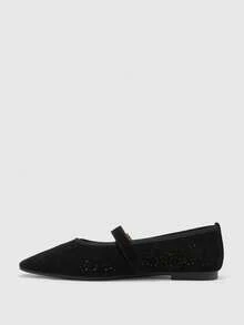 CUCCOO BIZCHIC Women's Casual Versatile Commuting Minimalist Hollow Flats For Christmas - Black - View 9