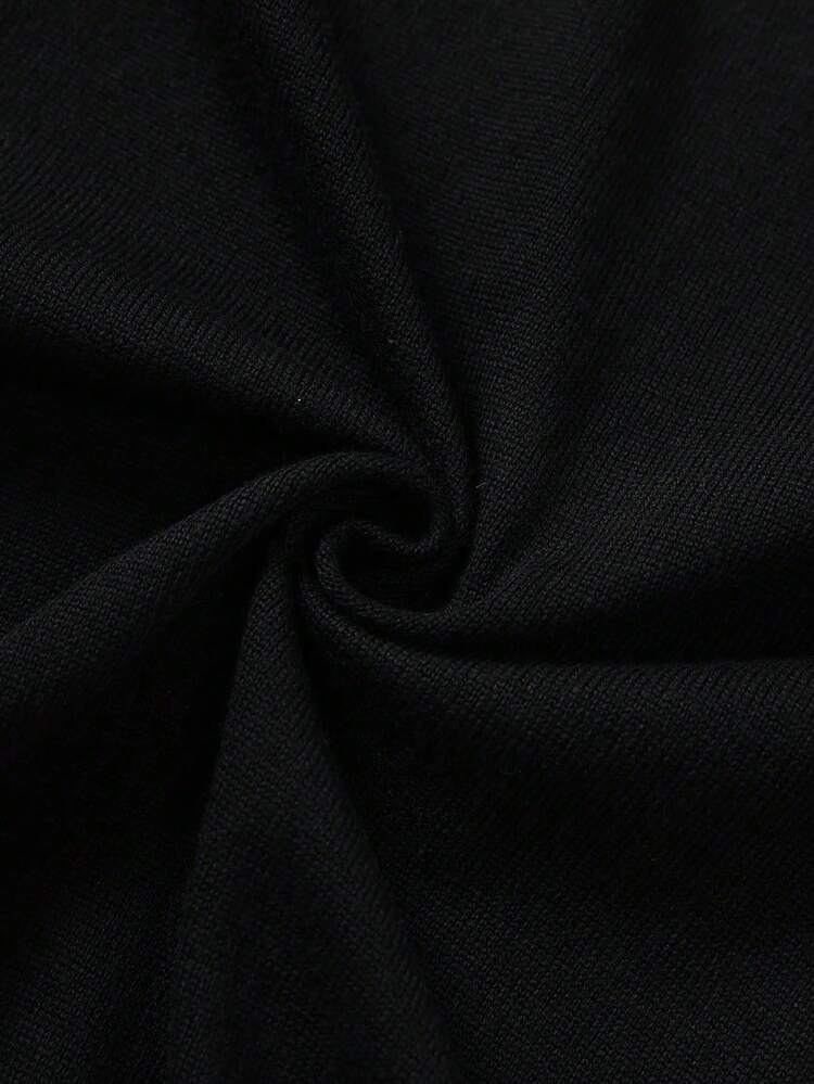 Men Solid Casual Design Plain Chunky Casual Urban Black Cardigan, For Husband, Boyfriend Gifts, Fall/Winter, Long Sleeve Top