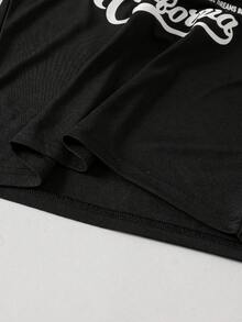 SHEIN Explorewe Oversized Boys' Casual Minimalist American College Letter Print Contrast Color Polo Collar Shirt, Loose Fit, Comfortable For Autumn, Spring, Summer, Suitable For Daily Wear, Commuting, Outdoor Activities, Sports, School, Streetwear, Parties And Photoshoots - Multicolor - View 5