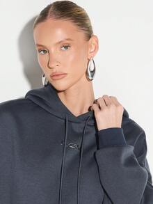 KIZN Oversized Pullover Hoodie With Centre Pocket And Drawstring Hood For Casual Fall Winter Comfort - Royal Blue - View 3