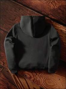 Manfinity Hypemode Men's Casual Solid Color Hoodie, Versatile For Autumn/Winter - Dark Grey - View 2