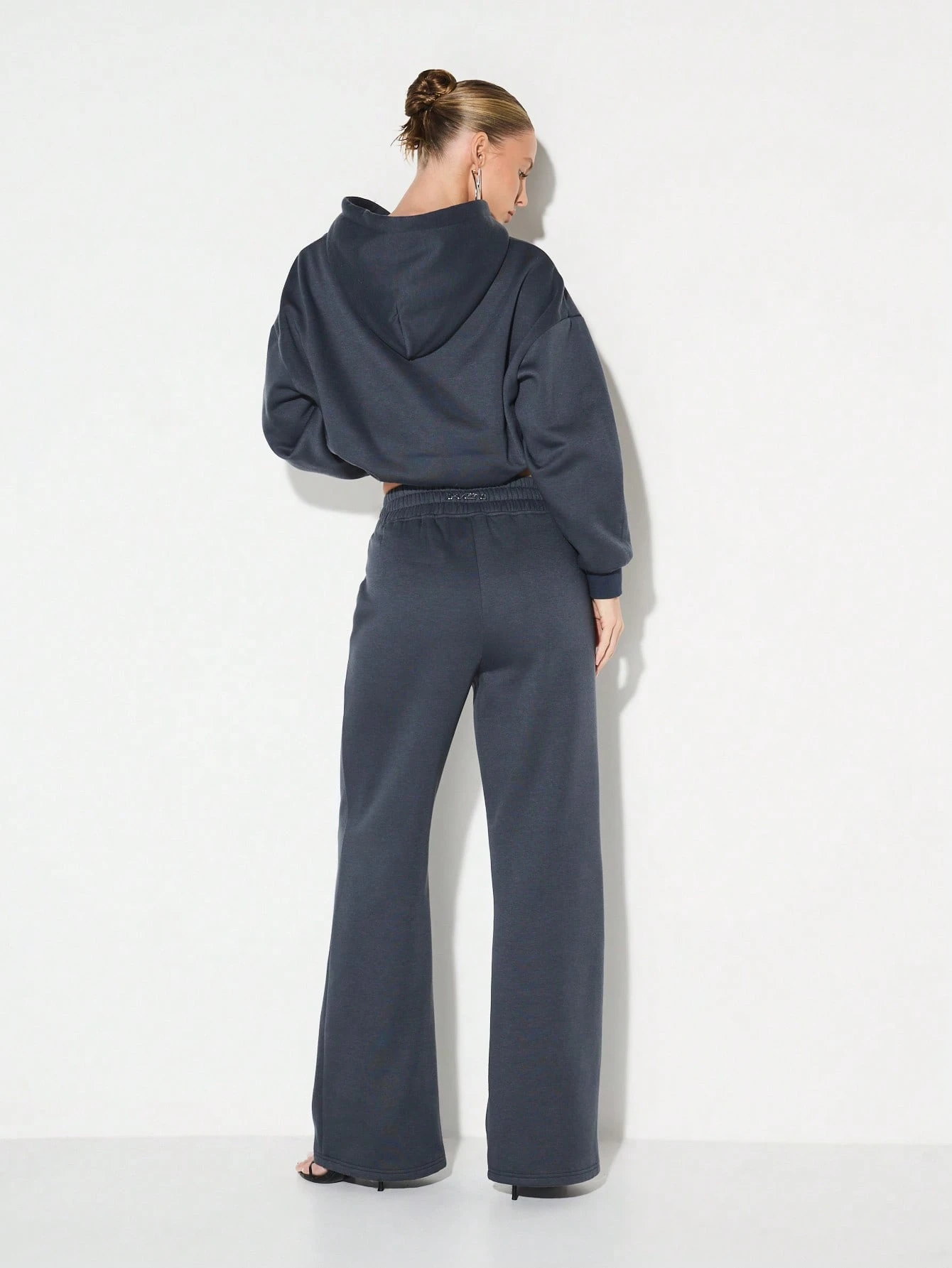 KIZN Charcoal Flared Sweatpants With Elastic Waist