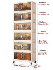 SHEIN 1PC 宽储物柜，折叠储物箱，家庭客厅玩具柜，零食柜整理器，厨房橱柜，圣诞礼物，储物箱，床下储物