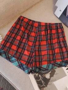 2pcs Plaid Women's Pajama Set - Multicolor - View 7