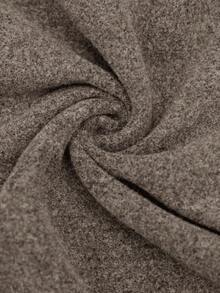 SHEIN LUNE 女士休闲纯色羊毛无袖V领开衩中长连衣裙，秋冬日常基本款穿搭 - 卡其色 - 查看 7