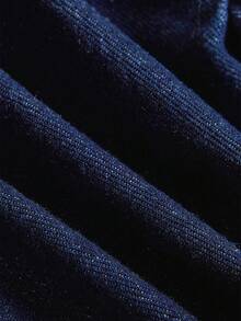 SHEIN MOD 女士休闲牛仔荷叶边吊带背心，美式街头风 - 深色水洗藍 - 查看 4