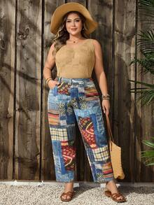EMERY ROSE Plus Size Casual Versatile Black Straight Leg Jeans - Blue - View 6