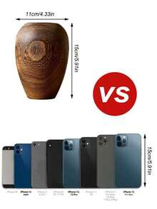 Cirelle 经典木制花瓶装饰，仿真干花艺术花瓶，简约插花花瓶，适用于客厅和展厅装饰，非常适合生日和毕业典礼 | 花瓶，房间装饰，花瓶，木花瓶 - 棕色 - 查看 5