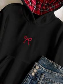 Teen Girls Casual Embroidered Sweatshirt - Black - View 5