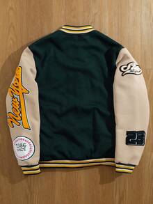 Manfinity Campus Court 男士休闲长袖棒球夹克，简约时尚，适合秋季日常穿着