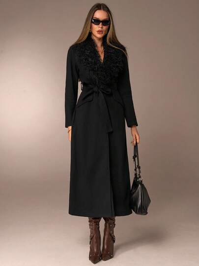 Avantive Damkappa i enfärgad ullblandning, modern för pendling, höst/vinter