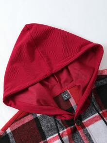 Manfinity CasualCool Áo khoác sơ mi nam tay dài có mũ kẻ caro vải nỉ thoải mái, túi đơn, thường ngày cho mùa thu/đông, thích hợp cho kỳ nghỉ, tiệc tùng, công sở, hẹn hò, tối giản và đa năng, thời trang và thanh lịch, phong cách đại học, tuyệt vời để mặc hoặc làm quà tặng - Nhiều màu - Xem 5