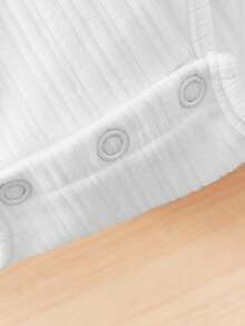 Bebé niña 3 piezas Body de cuello alto tejido de canalé - Multicolor - Ver 4