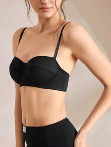 Ocili Women's Simple Solid Color Comfortable Supportive Bra - Black - View 6