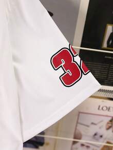 Manfinity Dauomo 男士街头酷炫赛车手T恤，洛杉矶英文图案短袖休闲Y2K T恤 - 彩色 - 查看 3