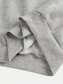 SHEIN Girlism Tween Girl Casual Daily Round Neck New York Letter Print Sweatshirt And Straight Leg Pants Set - Grey - View 13