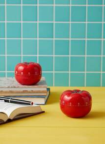 Joivida 1pc Mechanical Wind-Up Kitchen Timer For Baking Cooking Study Homework - Retro Tomato Design Silent Operation Metal Gift Idea, Rama Table Decor, New Year, Christmas Gift, Mother's Day Gift, Housewarming Gift, Back To School Use, Dorm Essentials - Red - View 2