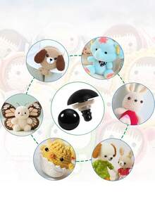 黑色塑料安全眼，用于钩针动物工艺品娃娃眼睛的塑料安全眼，各种尺寸的塑料娃娃眼睛，用于毛绒动物和泰迪熊工艺品制作 - 黑色 - 查看 3