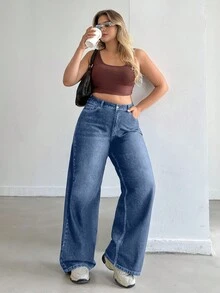 EURMUSE Low Waist Vintage Washed Denim Mini Skirt - Medium Wash - View 7