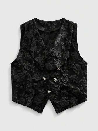 Herren Gothic Rose Jacquard Weste