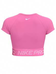 Nike Pro Women's Dri-Fit Short Sleeve Top Pink - Baby Pink - View 2