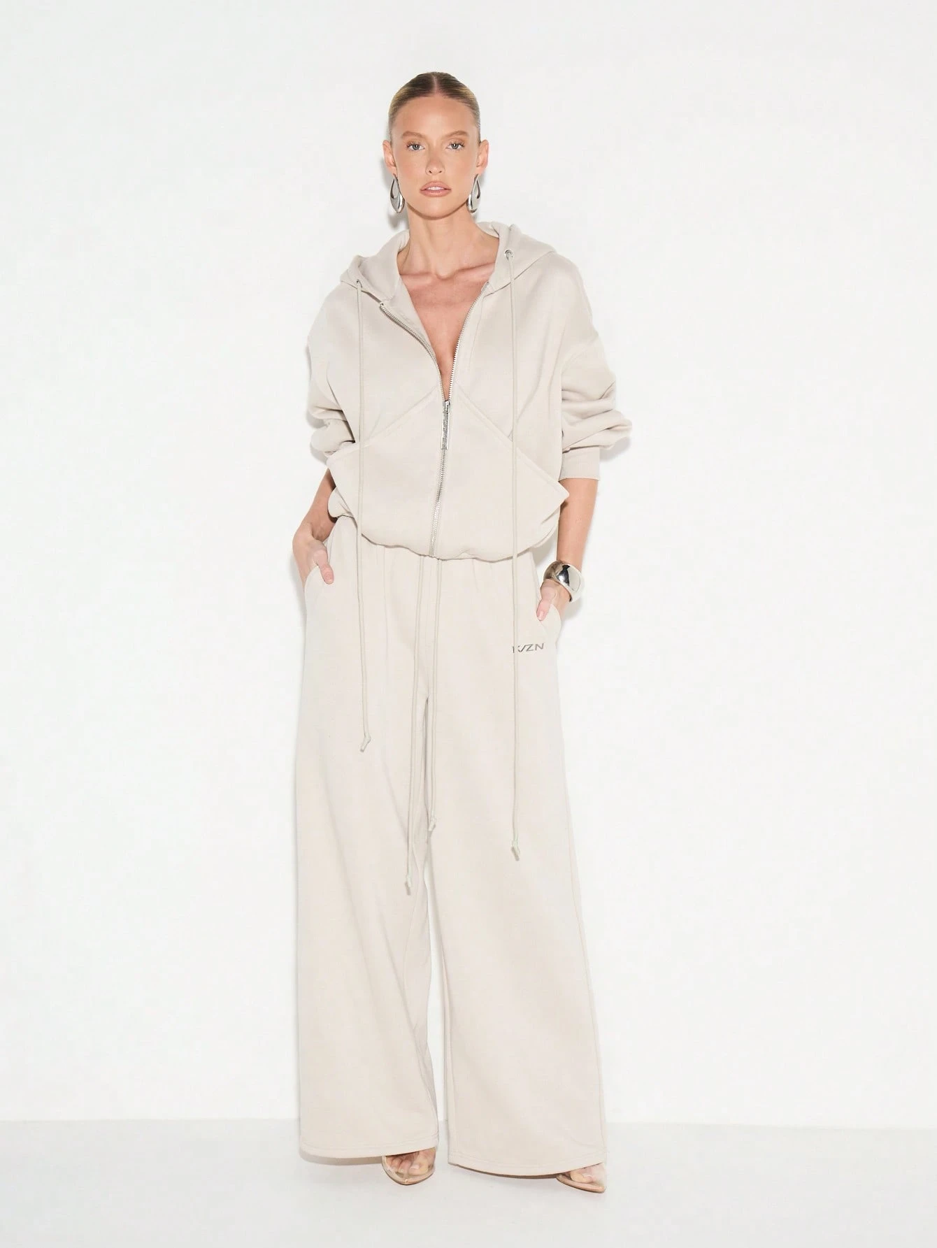 KIZN Wide Leg Drawstring Joggers With Elastic Waist