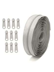 1 Set = 4.5m Zipper + 10pcs Plastic Zipper Pulls, Colorful Nylon #3 Zipper With 10pcs Matching Plastic Zipper Pulls, 1set/5sets, For Apparel, Textile, Luggage - Multicolor - View 23