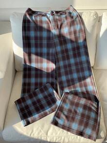 Comfortcana 纯色高腰直筒喇叭裤 - 彩色 - 查看 3