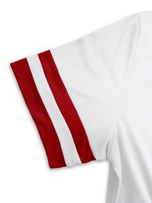 Resyla 女式T恤/樱花图案刺绣/刺绣工艺/休闲简约时尚上衣/夏季/时尚卫衣/女式宽松休闲撞色圆领T恤上衣/春夏 - 彩色 - 查看 4