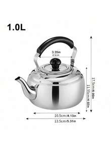 1个带滤网的不锈钢茶壶，用于冲泡和煮茶，耐用的厨房用具，带手柄，现代设计，适用于餐厅、酒店、电磁炉、商用茶壶，也适用于户外和露营。 - 彩色 - 查看 13