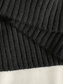 Franclia 開衩高低下擺毛衣背心無襯衫 - 黑色 - 查看 6