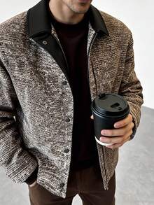 Airaco Men's Casual Fashionable Tweed Jacket, Autumn/Winter