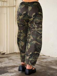 Arliah Women's & Men's Summer Western Wear Cowgirl Streetwear Concert Y2K Forest Camo Baggy Low Rise Pants - Army Green - View 2