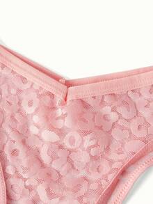 Bonmuse 5 piezas Bragas bikini de encaje sexy para mujer, ropa interior transpirable cómoda de cintura V en múltiples colores - Multicolor - Ver 9