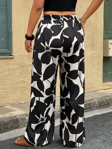 Elenzga Quần dài du lịch họa tiết hoa cỡ lớn - Nhiều màu - Xem 2