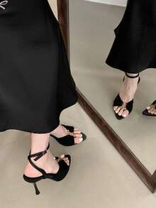 Women Heeled Sandals - Black - View 10