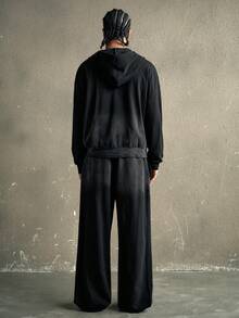 AXEPEAK Men's Ombre Hoodie And Sweatpants Set - Black - View 2