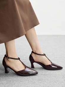 CUCCOO BIZCHIC Women's Elegant Pointed Toe Heeled Sandals For Commuting For Christmas - Brown - View 2